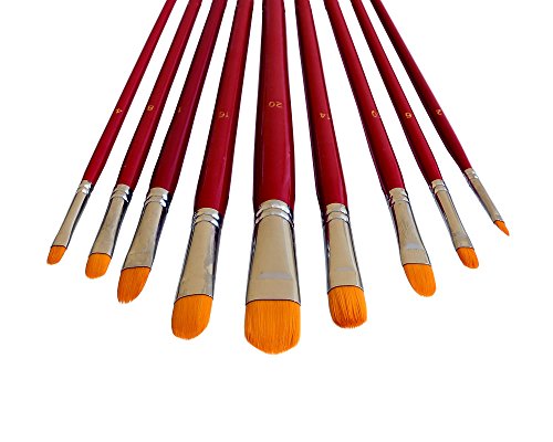 9 Künstlerpinsel Set Katzenzungen Pinselset Zungenpinsel Pinsel für Acryl Aquarell