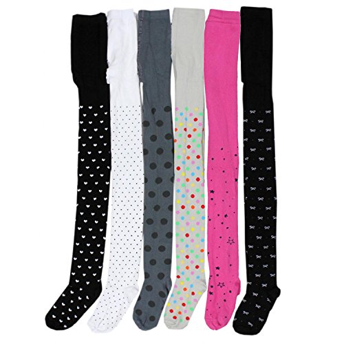 TupTam Mädchen Strickstrumpfhosen Baumwolle 6er Pack, Farbe: Farbenmix 6, Größe: 140-146