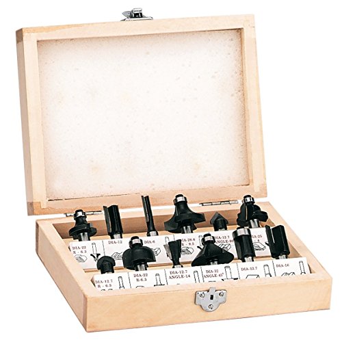 Einhell Fräser Set passend für Elektro Oberfräsen (12-teilig, Lieferung im Holzkoffer) RT-RO 55 / BT-RO 1200 E