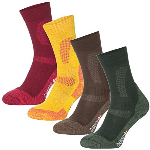 DANISH ENDURANCE Merinowolle Wander- und Trekkingsocken (Mehrfarbig - 3 Paare, EU 39-42//UK 6-8)