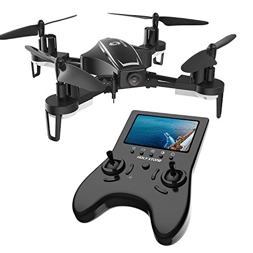 Holy Stone FPV HS230 RC Drohne racing drone mit 120° FOV 720P HD Kamera Live Übertragung, hohe Geschwindigkeit Helicopter Quadrocopter ferngesteuert mit 5.8G LCD-Monitor, Echtzeit-Bildübertragung, Kopfloss Modus, high speed, 3D Looping, enthält zwei modulare Batterien, längere Flugzeit für Anfänger, Experte und Kinder ab 14,farbe schwarz