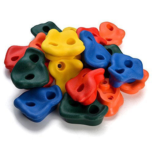 WADEO Klettersteine Kinder Set 20 Stück Klettersteine für Kletterwand im Set bunt gemischt robuste Klettergriffe für Spielturm Kletterwände Klettergriffe bunt für Kletterwand Spieltürme Boulderwand