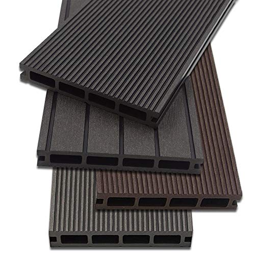 Home Deluxe WPC Terrassendiele | 4 verschiedene Farben | verschiedene Flächen | (12 m², Anthrazit)