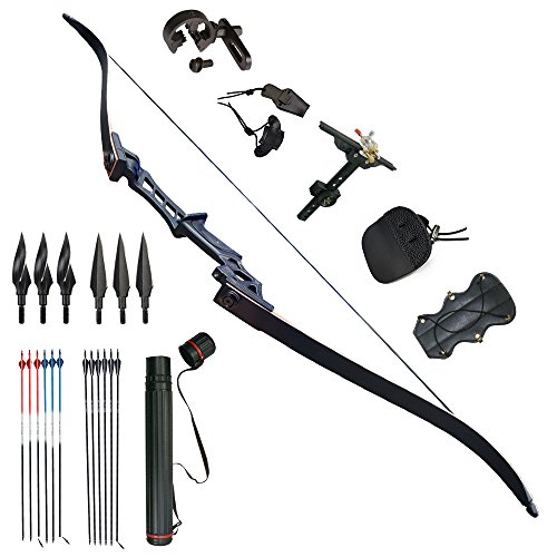 Bogenschießen Recurve Bow 30-60lbs Jagd Takedown Outdoor Bogen(bow set, 60lbs)