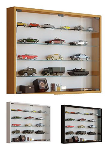 VCM Vitrine Sammelvitrine Wandvitrine Wand Schrank Regal Hängeregal Hängevitrine Holz Weiß 60x80x10 cm 'Mandosa L'