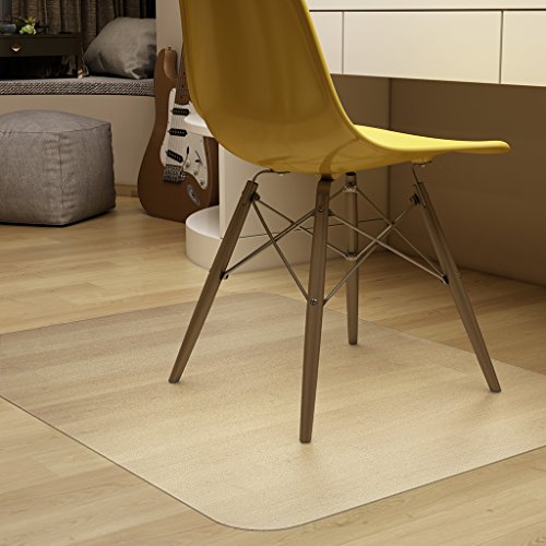 Bodenschutzmatte transparent 122 x 92 cm, Slypnos Bürostuhl Unterlage PVC ohne BPA & Phthalate, für Laminat, Parkett, Fliesen und Hartböden