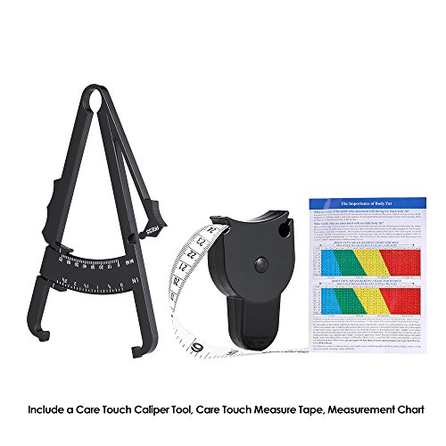 Körperfettmessgerät Caliper Körperfettzange zum Körperfett und Körperfettanteil messen Mit Ergonomisches Körpermassband und Umfangmassband Von Hmjunboys