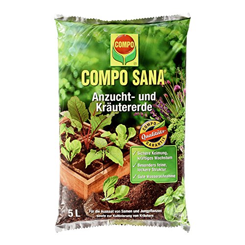 COMPO SANA Anzucht- und Kräutererde, hochwertige Spezialerde für Aussaaten, Kräuter, Stecklinge und Jungpflanzen