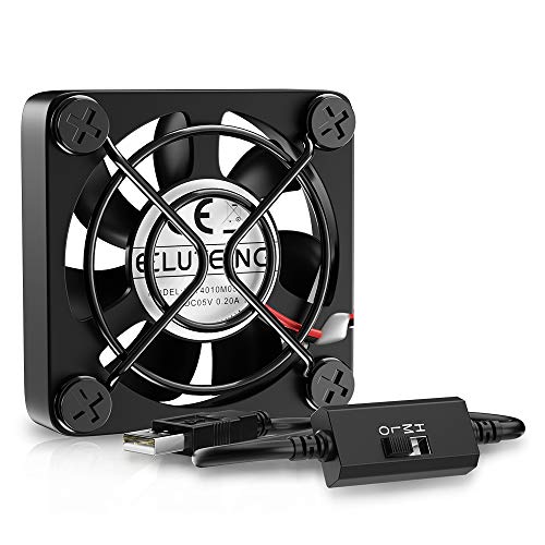 ELUTENG 40mm USB Lüfter 5V mit L/M / H 3 Geschwindigkeit PC USB Ventilator Leise Gehäuselüfter 5V Lüfter Radiator Compatibel für Computer/PS4 /TV Box/AV Schrank/Router 4cm MEHRWEG