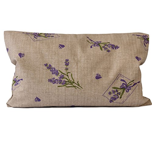 Lavendelkissen 30x20cm, Sorgenfrei + Bio Inlett natur | Bio-Lavendelblüten | Duftkissen Kräuterkissen