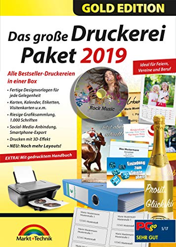 Das große Druckerei Paket 2019 - Einladungen, Glückwunsch Karten, Etiketten, CD-DVD Labels, Visitenkarten