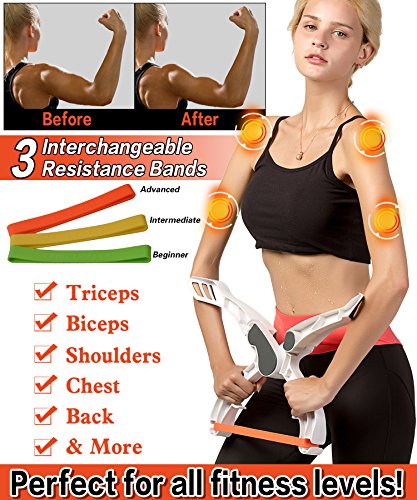 Roseate Arm Machine Workout Widerstand Trainingsgerät Unterarm Handgelenkstrainer Kraft Arm with 3 Resistance Bands