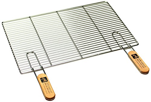 Edelstahl Rost Grillrost - rechteckig und rund - Grill Rost Grössenauswahl (54 x 34 cm mit Griffen)