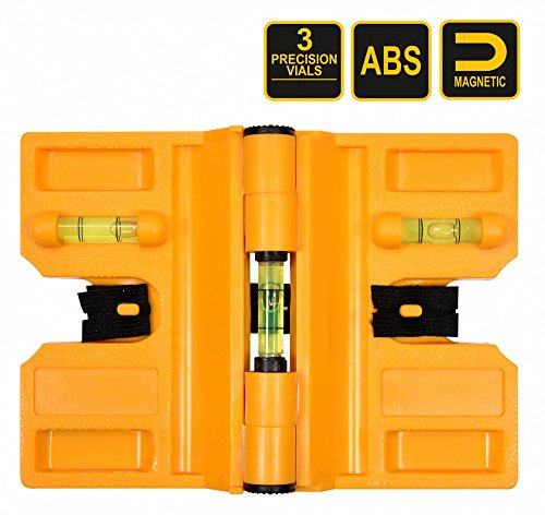 Winkelwasserwaage 3 Libellen 4 Magneten 135 mm und Gummiband Flügelwasserwaage Pfostenwasserwaage