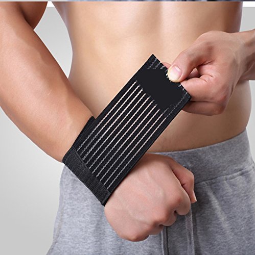 AGIA TEX 2er Set Stützbandage Knöchel Handgelenk-Bandage elastisch schwarz (2 Stück)