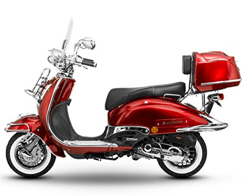 Retro Roller Easy Cruiser Chrom 50 ccm weinrot Motorroller Scooter Moped Mofa Easycruiser rot