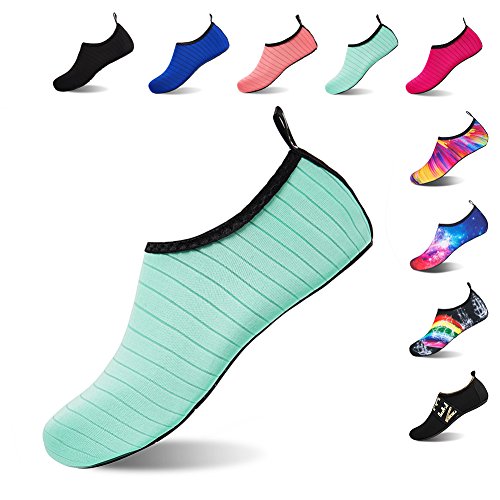 HMIYA Unisex Badeschuhe-Strandschuhe-Aquaschuhe Barfuß Grün01, Gr.- 37-38 EU/Herstellergröße: 38-39