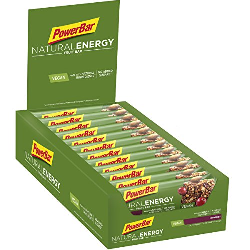PowerBar Energieriegel Natural Energy Fruit Bar - Fruchtriegel + Magnesium bei erhöhtem Energiebedarf - Vegan - 24 x 40g Cranberry