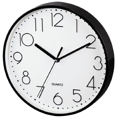 Hama Wanduhr ohne Ticken PG-220 (modern, geräuscharm, großes Ziffernblatt mit 22 cm, u.a. geeignet für Küche) schwarz