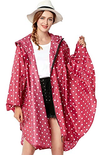 NUUR Damen Regenponcho Regenmantel Unisex Regenjacke Wasserdicht Regencape Wiederverwendbar mit Kapuze