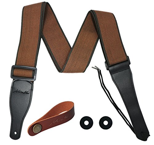 MOREYES Gitarrengurt für Akustikgitarren, Konzertgitarre (Kaffeefarbe)