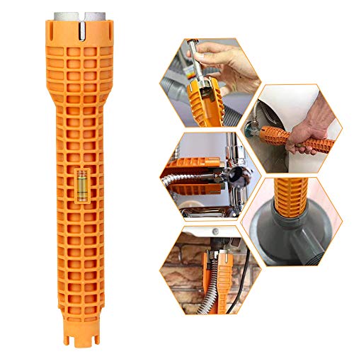 EMAGEREN Sanitär-Werkzeuge Spüle Schraubenschlüssel Mehrzweck-Rohrschlüssel, Rohrschlüssel, Spültisch-Armatur, Montagewerkzeug für Toilettenschüssel, Waschbecken, Wasserhahn, Klempner