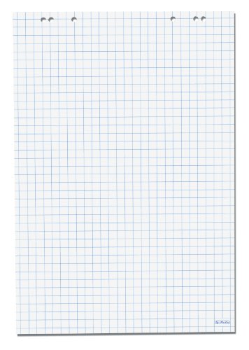 Herlitz 10834141 Flipchartblock, 68x99cm (kariert/gelocht), 5 Blöcke (20 Blatt je Block)