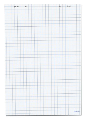 Herlitz 10834141 Flipchartblock, 68x99cm (kariert/gelocht), 5 Blöcke (20 Blatt je Block)