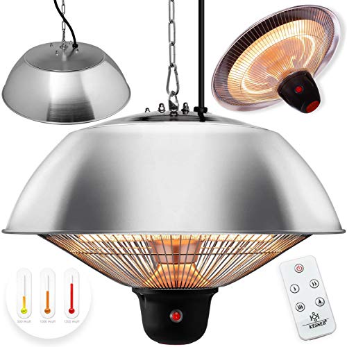 Kesser Deckenheizstrahler  Heizpilz  Heizstrahler  Terrassenstrahler | Infrarot | Decke | Heizgerät| Infrarotstrahler | Wärmestrahler | Terrasse | Quarzstrahler | Leistung: 1500W