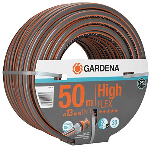 GARDENA Comfort HighFLEX Schlauch 13 mm (1/2'), 50 m: Gartenschlauch mit Power-Grip-Profil, 30 bar Berstdruck, formstabil, UV-beständig, verpackt (18069-20)