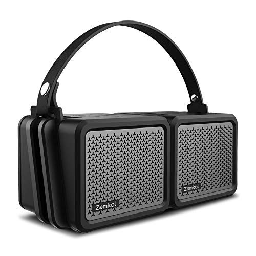 Bluetooth Lautsprecher Subbass Leistungsstarker 25 Watt Wireless Bluetooth Speakers V4.2 mit IPX7 Wasserfest Stoßfest Mikrofon und Reinem Dual Treiber Bass Zamkol (2 Pack)