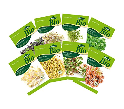 Dehner Bio Keimsprossen, 8 Sorten, Kresse, Brokkoli, Rettich, Radies, Weizen, Rauke, Bohnen, Alfalfa