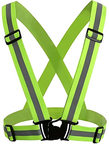 NKTM Reflektierende Einstellbar Warnweste Sicherheitsweste Unfallweste Hohe Sichtbarkeit Gürtel für Jogging Laufen Radfahrer/ Arbeiten in Abend