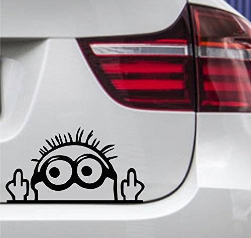 wDesigns Autoaufkleber Minion Stinkefinger Tuning Aufkleber Sticker JDM OEM 15x9cm