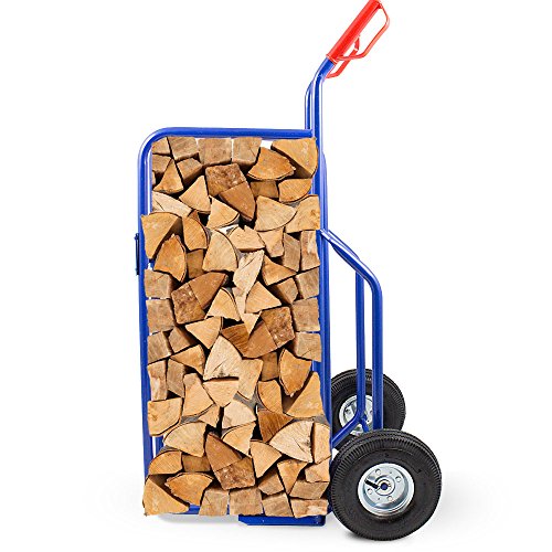 BITUXX Brennholz Sackkarre Kaminholzkarre Brennholzkarre Holzkarren Holztransporthilfe mit Luftbereifung bis 100kg
