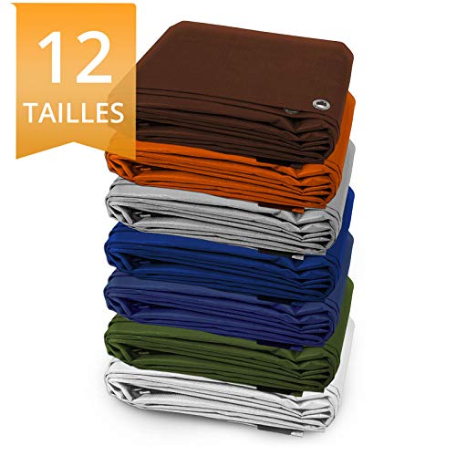 ETM Zeltplane mit Öse | wasserdicht und UV-beständig | reißfest | ideal für Camping | Dichte 180°g/m² | Farben und Größen wählbar, blau