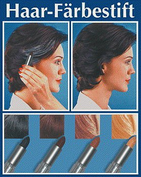 WENKO 3512012500 Haarfärbestift Schwarz - einfache Anwendung, Grauabdeckung, Chemie, 2 x 7.4 x 2 cm, Silber