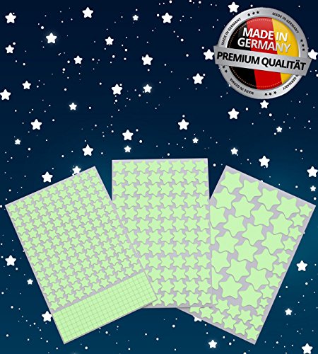 Paraboo 452 Leuchtsterne/Leuchtpunkte für deinen Sternenhimmel - selbstklebend und fluoreszierend Leuchtaufkleber
