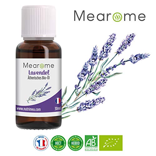 Lavendelöl BIO (lavendula angustifolia) Ätherisches Öl 100% naturrein Duftöl, Aroma für Diffuser 30ml vegan und ohne Zusatzstoffe