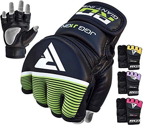 RDX MMA Handschuhe Kinder Kamfsport Boxsack Sparring Training Grappling Gloves Junior Freefight Sandsack Maya Hide Leder Punchinghandschuh(MEHRWEG)