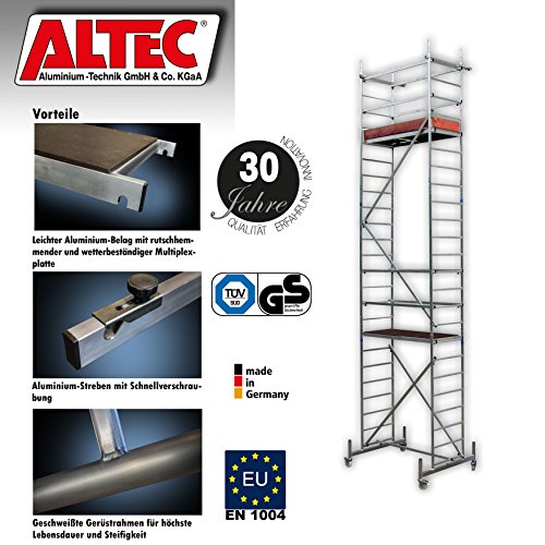 ALTEC Rollfix 700, Arbeitshöhe 7 m neu, inkl. Rollen, Fahrtraverse und Wandanker, TÜV-geprüft