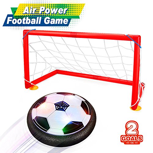 Air Football, Baztoy Air Power Soccer Fußball mit Fußballtor LED Beleuchtung kinder Air Fussball spielzeug für drinnen und draußen