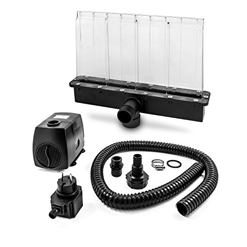 Wasserfall Set WFS1 mit LED Beleuchtung und Pumpe Wasserschwall für Garten Teich Mauer Wand Gabione zum selber bauen