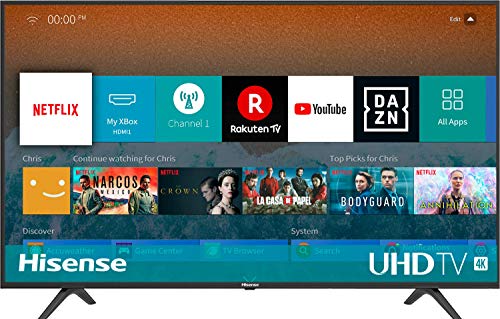 Hisense H43BE7200 108 cm (43 Zoll) Fernseher (4K Ultra HD, HDR, Triple Tuner, Smart-TV, Mittelfuß)