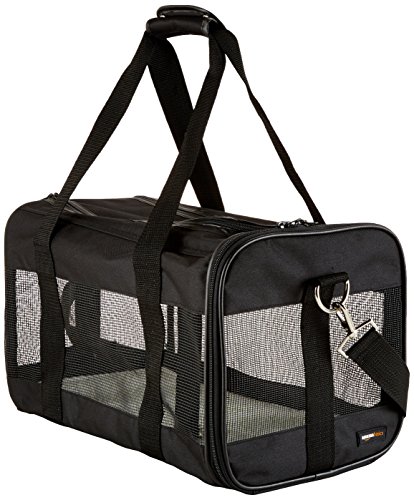 AmazonBasics Transporttasche für Haustiere, weiche Seitenteile, Schwarz, Gr. M