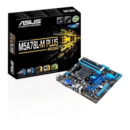 Asus M5A78L-M PLUS/USB3 Mainboard Sockel AM3+ (ÂµATX, AMD 760G,  4x DDR3-Speicher, 6x SATA 3Gb/s, 4x USB 3.1 Gen 1, 8x USB 2.0)