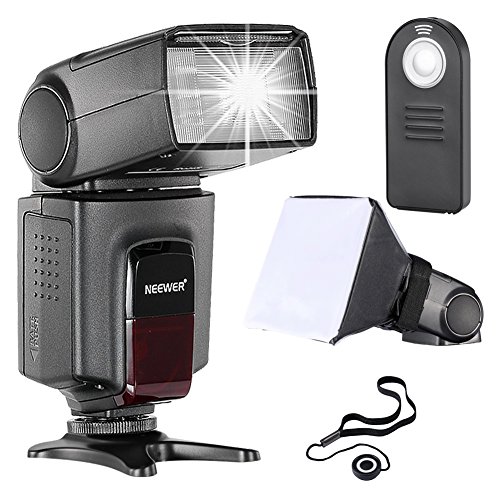 Neewer TT560 Speedlite Blitzgerät Kit für Canon Nikon Sony Pentax DSLR Kameras mit Standard Hot Shoe Inkl: 1x TT560 Blitzgerät+1xFernbedingung + 1x Universal klappbarer Flash Diffusor + 1x Objektiv Deckel Halter