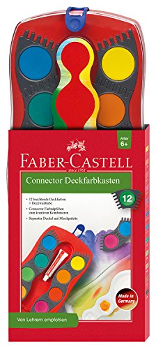 Faber-Castell 125030 - Farbkasten CONNECTOR mit 12 Farben, inklusive Deckweiß