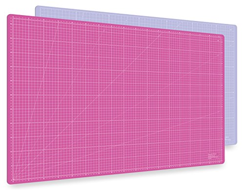 Selbstheilende Schneidematte A1 in Pink, Blau, Grün. Perfekt zum Nähen, Basteln und Patchworken. 90x60 beidseitig bedruckt. cm und inch Angabe