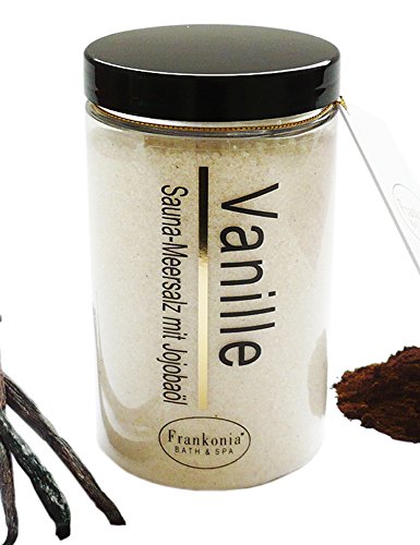 Sauna Salz Vanille Meersalz mit Jojobaöl, Körperpeeling 400 g